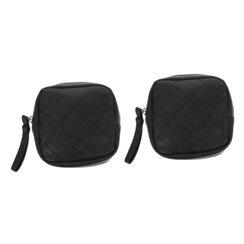 SAFIGLE 2St the tote bag for women damengeldbörse kompakter Tamponhalter Multifunktionsbeutel für die Periode Reise-Kosmetiktasche reißverschluss wiederverwendbarer Periodenbeutel Pu Black von SAFIGLE