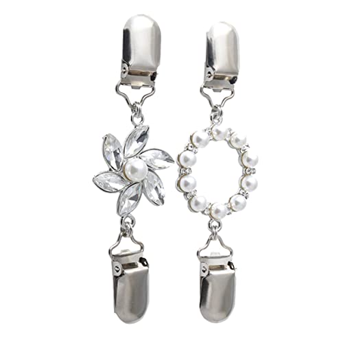 SAFIGLE 2Stücke Brosche für Schals Stilvolle Tuch Dekoration mit Perlen und Strass für Cardigans und Pullover für Partys und Besondere Anlässe von SAFIGLE