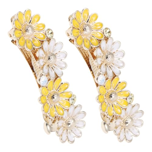 SAFIGLE 2Stücke Daisy Haarclip Langlebiger Frühling Ponytail Halter für Damen Elegantes Haaraccessoire für Partys Hochzeiten Tägliches Styling von SAFIGLE