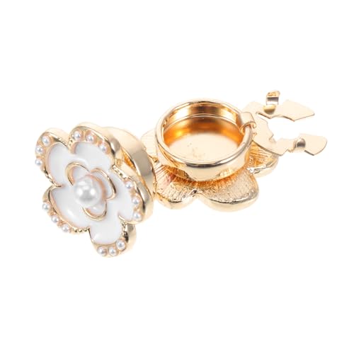 SAFIGLE 2stücke Damen-hemd-manschettenknöpfe Blumen-knopfabdeckungen Dekorativer Schmuck Aus Legierung Mit Perlen Knopfclips Diy-kleidungsdekorationszubehör von SAFIGLE