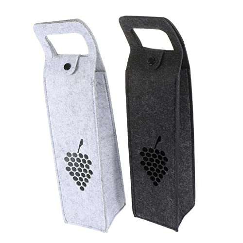 SAFIGLE 2Stücke Weingeschenkbeutel Aus Filz Taschen Für Praktische Flaschentasche Und Dunkelgrau Für von SAFIGLE