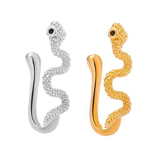 SAFIGLE 2Stücke Fake Nasenringe Clip Form Non Piercing Schmuck für Frauen Leichte Haltbare Nasenringe für Stilvolles Erscheinungsbild von SAFIGLE
