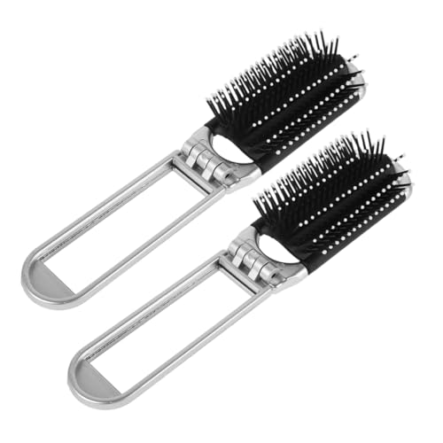 SAFIGLE 2stücke Faltbare Reise-haarbürste Mit Spiegel Kompakte Zusammenklappbare Taschenbürste Tragbares Haarstyling-tool Für Damen Und Herren Antistatische Borsten Vielseitige von SAFIGLE