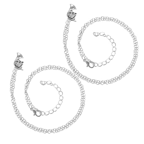 SAFIGLE 2Stücke Horn Anhänger Halskette für Frauen und Männer Trendige Musiknote Charm Halskette Stilvolles Schmuckstück für Musikliebhaber Robust und Leicht Tragbar von SAFIGLE