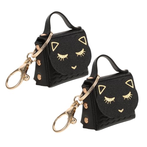 SAFIGLE 2stücke Mini Geldbörsenanhänger Katze Tasche Anhänger Kleine Schlüsselanhänger Münzgeldbörse Mädchen Cartoon Beutel Für Reisen Shopping von SAFIGLE