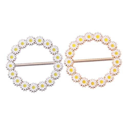 SAFIGLE 2stücke Daisy Schal Schnallen Kleidung Clip Schal Daisy Schnallen Clip von SAFIGLE