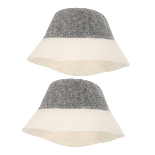 SAFIGLE 2Stücke Sauna Hut für Männer und Saugfähige Wollkappe im Fischerhut Design Wärmeschutz für Sauna Pool und Zuhause Stylisches und Funktionales Saunazubehör von SAFIGLE