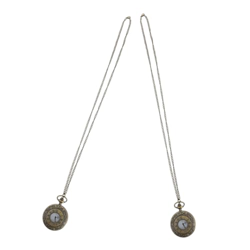SAFIGLE 2stücke Römische Ziffern Taschenuhr Mit Kette Und Quarzwerk Für Männer Im Vintage-Stil Dekorative Steampunk-Uhr Für Besondere Anlässe von SAFIGLE