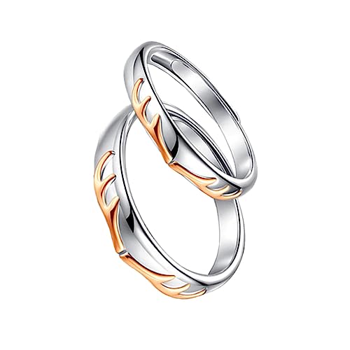 SAFIGLE 2stücke Paarringe Romantisch Fingerring Schickes Ring Fingerdekor Für Verlobung Geburtstag Hochzeit von SAFIGLE