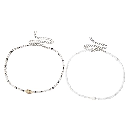 SAFIGLE 2Stücke Verstellbare Perlen Choker Ketten Boho Strand Schmuck für Damen für Sommerurlaub Strandpartys SAFIGLE 2Stücke Verstellbare Perlen Choker Ketten Boho Strand Schmuck für Damen für Sommerurlaub Strandpartys von SAFIGLE