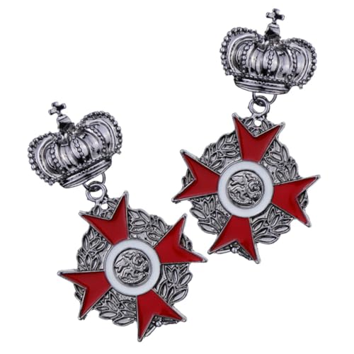 SAFIGLE 2Stücke Vintage Kronbroschen Legierung Stilvolle Kleidungskragen Stecker für Männer Persönlicher Schmuck mit Einzigartigem Design für Besondere Anlässe von SAFIGLE