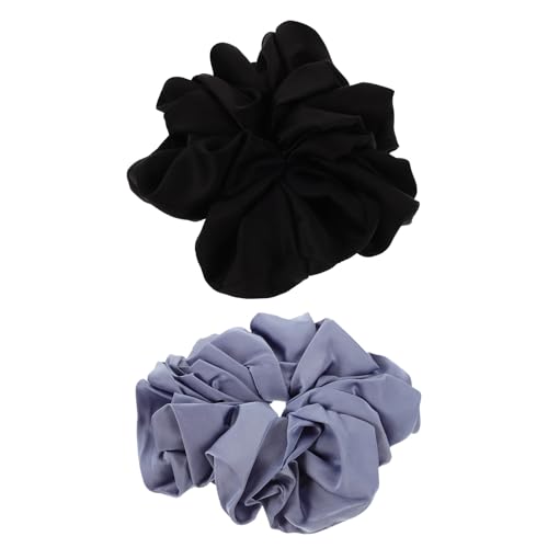 SAFIGLE 2er-Set Haargummis: Stoff-Scrunchies für dickes Haar, Zöpfe & Pferdeschwänze – große, funkelnde Haarbänder für Damen-Frisuren von SAFIGLE