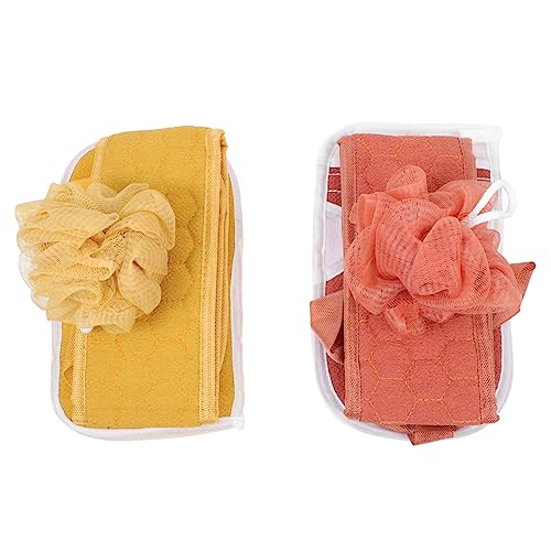 SAFIGLE 2sätze Badetuch Rückenschrubbtuch Duschschaumbälle Körper Reinigungsmittel Bad Bälle Duschhandschuh Haut Peeling Werkzeug von SAFIGLE