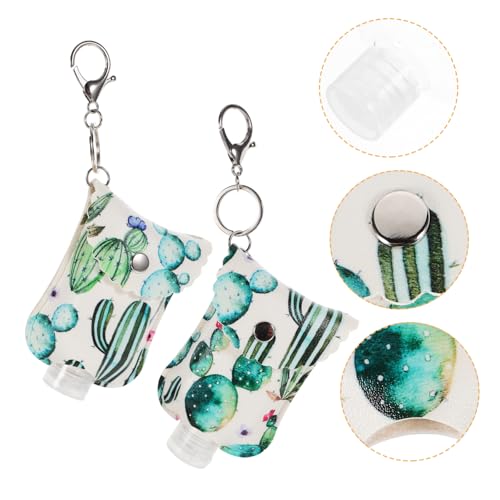 SAFIGLE 2sätze Reiseflaschenhalter Aus Leder Schlüsselanhängerhalter Leerer Halter Für Reiseflaschen Abnehmbar Für Badeöle Shampoos Gesichtsreiniger Und Handcremes Für Reisen Und Ausflüge von SAFIGLE