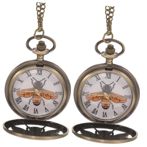 SAFIGLE 2st Alte Taschenuhr Bienendekor Schmuck Betrachten Kettenhalsketten Für Herren Schmücken Herrentaschenuhr Taschenuhr-anhänger-Halskette Süße Uhrenkette Taschenuhrkette Legierung von SAFIGLE
