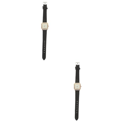 SAFIGLE 2stücke Stylische Damen-Armbanduhr Mit Lederarmband Und Leuchtend Für Freizeit Und Alltag Elegante Quarzzeitmesser Für Modebewusste Frauen von SAFIGLE