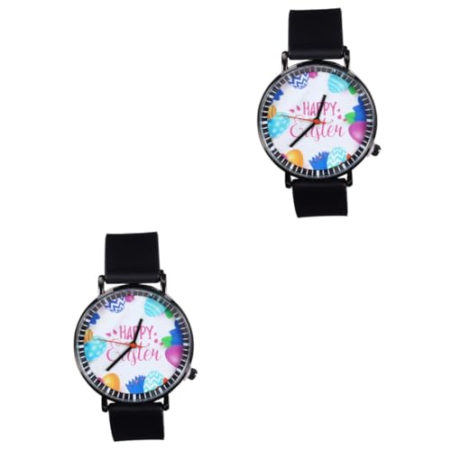 SAFIGLE 2stücke Cartoon Quarz Armbanduhr Mit Osterhasen-Design Lustige Und Uhr Für Leicht Für Jungen Und Mädchen Perfektes Zu Ostern von SAFIGLE