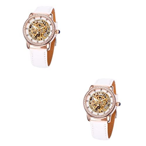 SAFIGLE 2st Automatische Armbanduhr Mechanische Armbanduhr Betrachten Automatische Mechanische Uhr Automatikuhren Uhr Mit Automatischem Uhrwerk Für Damen Weiß von SAFIGLE