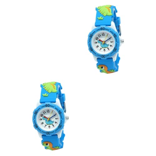 SAFIGLE 2St Cartoon-Dinosaurier-Uhr kinderuhren Armbanduhr Kinder Watch for kindersmartwatchuhr kiddy Watch Blaue betrachten Kinder beobachten Jungen wasserdicht Anschauen Japan 3D von SAFIGLE