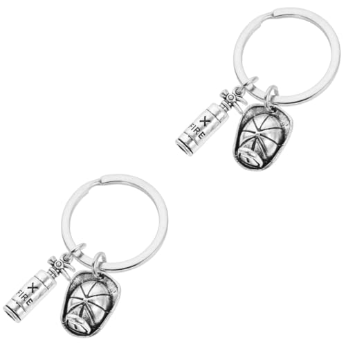 SAFIGLE 2st Feuer-schlüsselanhänger Feuerwehrmann-schlüsselanhänger Für Freund Schlüsselanhänger Männer Geldbörse Schlüsselanhänger Feuerwehrgeschenke Für Männer Zinklegierung von SAFIGLE