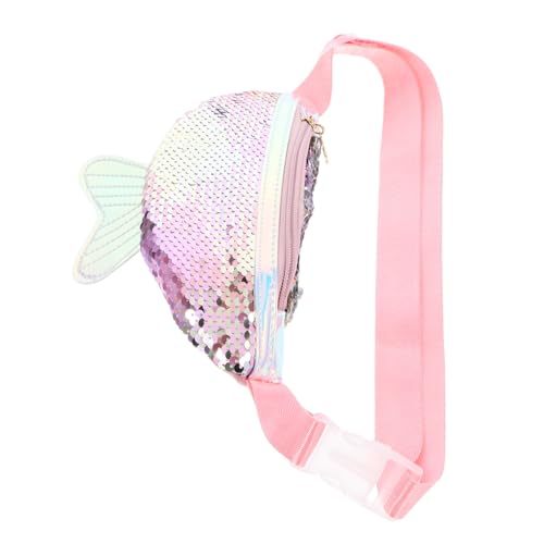 SAFIGLE 2stücke Fischschwanz Mini Crossbody Tasche Für Damen Multifunktionale Pailletten Bauchtasche Rosa Für Sport Shopping Und Freizeit Mit Ausreichend Für Handy Geldbörse Und von SAFIGLE