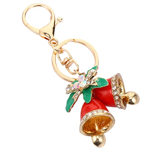 SAFIGLE 2st Glocke Schlüsselanhänger Weihnachtstaschenanhänger Schlüsselanhänger Weihnachtsmann Schlüsseletui Büchertasche Weihnachtlicher Schlüsselanhänger Cartoon-geldbörse Legierung von SAFIGLE