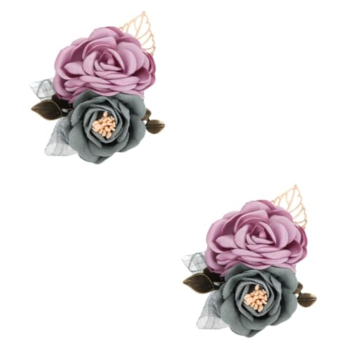 SAFIGLE 2st Haarspange Mit Blumenbrosche Hochzeitshaarspangen Für Bräute Fotografische Requisite Für Hochzeiten Haarspangen Für Damen Prom Corsage Und Boutonniere Rosenkorsage Legierung von SAFIGLE