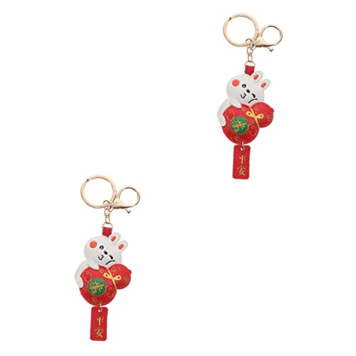 SAFIGLE 2st Hase Schlüsselanhänger Schlüsselanhänger-zubehör Kaninchen-schlüsselanhänger des Neuen Jahres Spitzenarmband Stirnbänder Für Neugeborene Babys Taschendekor Leder Und Legierung von SAFIGLE