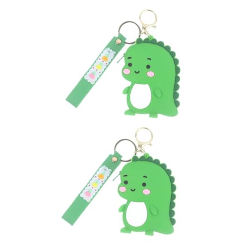 SAFIGLE 2st Kleines Dinosaurier-geldbörse Auto Schlüssel Halter Hängende Anhänger Cartoon-anhänger Neuheit Schlüsselanhänger Cartoon-geldbörse Schlüsselanhänger Für Mädchen Green Kieselgel von SAFIGLE