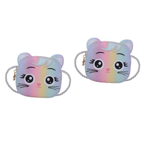 SAFIGLE 2stücke Mädchen Umhängetasche Mit Niedlichem Katzenmotiv Verstellbare Schultertasche Für Jungen Und Mädchen Praktische Mini-Handtasche Für Und Kleine Gegenstände Modisches von SAFIGLE