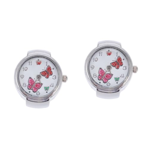 SAFIGLE 2st Ringfinger Uhr Ringförmige Uhr Dekorring Uhr Mädchen Klingelt Mädchenuhren Herrenschmuck Ringe Uhr Mit Elastischem Ring Modeuhren Für Damen Digitale Herrenuhren Mini-Uhr Metall von SAFIGLE