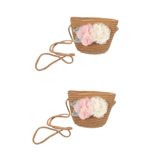 SAFIGLE 2st Strohsack Für Kinder Damen-geldbörsen Damen Geldbörse Gewebte Tasche Strandtasche Umhängetasche Schultertasche Strohsäcke Sommertasche Stroh Gewebte Geldbörse Tuch von SAFIGLE