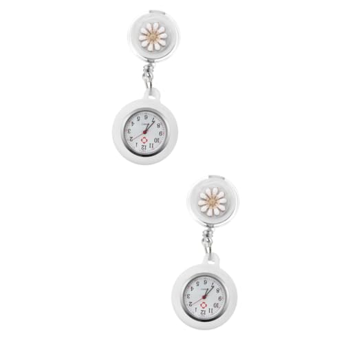 SAFIGLE 2stücke Kreative Clip Pflegeuhr Mit Blumenmuster Praktische Und Modische Schwesternuhr Für Ärzte Und Pflegepersonal Für Einsatz Im Geschenkidee Zu Besonderen Anlässen von SAFIGLE