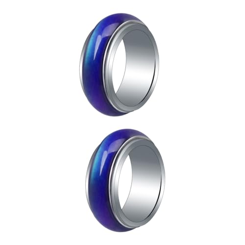 SAFIGLE 2st Thermochromer Ring Kinderschmuck Trendiger Schmuck Farbwechsel Punk-ringe Damenschmuck Herrenringe Aus Edelstahl Kinderringe Punk-schmuck Ring Für Männer Kupfer Charme Männlich von SAFIGLE