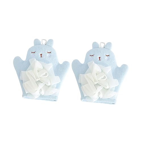 SAFIGLE 2stücke Badehandschuhe Peelinghandschuhe Massagehandschuhe Schwammschrubber Badeschwämme Für Junge Mädchen Und Erwachsene Mit Beidseitigem Design Und Praktischem Seil Für von SAFIGLE