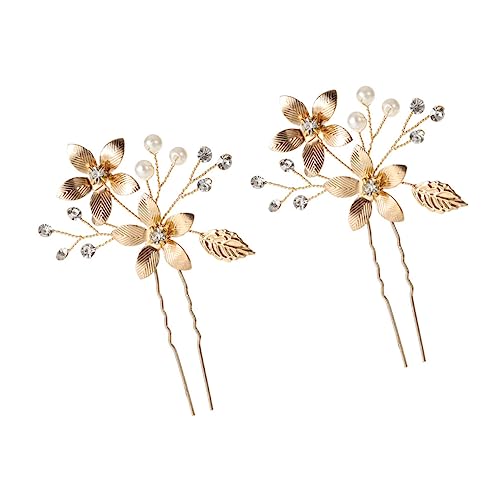 SAFIGLE 2stücke Braut Haarschmuck Pack U-förmige Haarnadeln Blüten-design Für Frauen Für Hochzeiten Brautjungfern Partys Und Besondere Anlässe Elegante Und Charmante Haaraccessoires Für Ei von SAFIGLE
