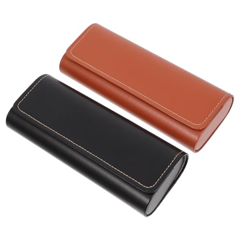 SAFIGLE 2stücke Brillenhülle Aus Kunstleder Mit Magnetverschluss Tragbare Aufbewahrungsbox Für Lese Und Sonnenbrillen Robuste Hartschale Für Damen Und Herren von SAFIGLE