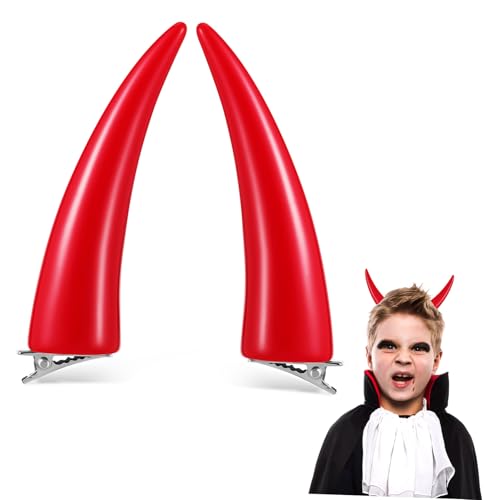SAFIGLE 2stücke Dämonen Hörner Haarspangen Rote Halloween Haarklammern Für Cosplay Partys Kostümzubehör Leichte Und Auffällige Haaraccessoires Für Damen Und Mädchen von SAFIGLE