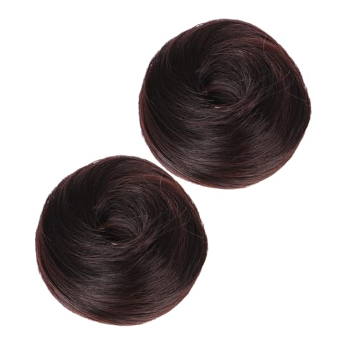 SAFIGLE 2stücke Dutt-haarteil Mit Haargummis Haarverlängerung Für Frauen Flauschiger Haarknoten-maker Donut-dutt-halter Für Täglichen Gebrauch Partys Hochzeiten von SAFIGLE