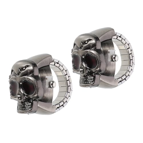 SAFIGLE 2stücke Flip-Open Cover Fingeruhr Kreative Ringuhr Uhr Für Finger Langlebige Finger Uhr Mode von SAFIGLE