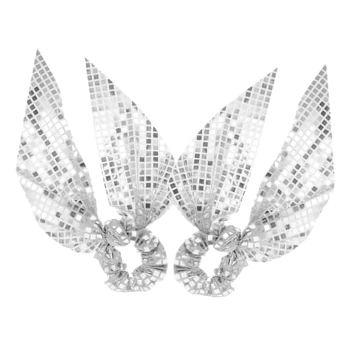 SAFIGLE 2stücke Glitzer-haargummis Funkelnde Haargummis Mit Schleife Haar-accessoires Für Mädchen Mit Bändern Haarschmuck Mit Pailletten Für Kleine Mädchen von SAFIGLE