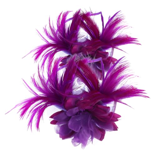 SAFIGLE 2stücke Haarschmuck Fascinator Stirnband Flamingo Plume Haarband Damen Hut Fascinator Hut Accessoires Haarband Stirnband Kopfbedeckung Party Cosplay Requisite von SAFIGLE