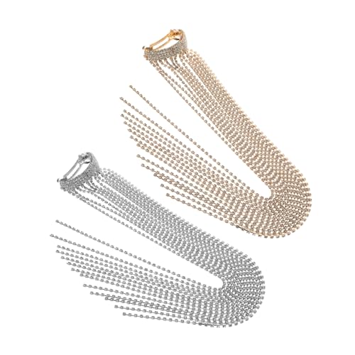 SAFIGLE 2stücke Haarspangen Aus Metall Mit Strassquasten Für Frauen Und Mädchen Sicherer Pferdeschwanzhalter Langlebige Strasssteine Haarschmuck Für Hochzeit Und Formelle Anlässe von SAFIGLE