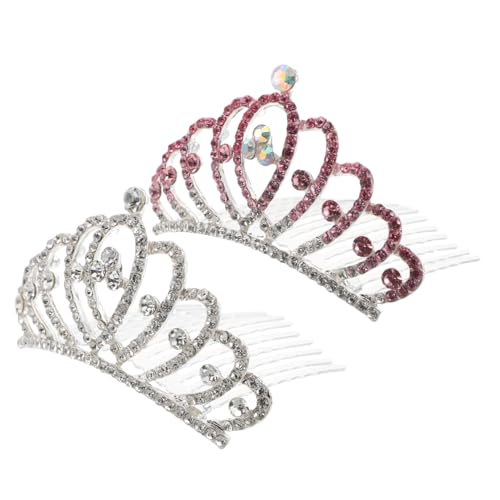 SAFIGLE 2stücke Krone Für Geburtstagsfeiern Aus Silbernem Mit Strasssteinen Junge Mädchen Tiara Haarkamm Für Kleine Mädchen Blumenmädchen Schillernd Für Hochzeit Oder Party von SAFIGLE