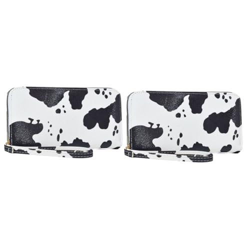 SAFIGLE 2stücke Kuhmuster Geldbörse Für Damen Kompakte Pu- Geldbörse Mit Mehreren Fächern Für Karten Münzen Und Schlüssel Praktische Und Tragbare Handtasche Für Unterwegs von SAFIGLE