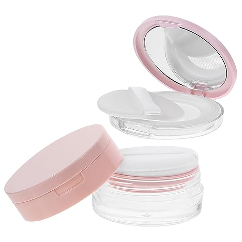 SAFIGLE 2stücke Leere Kissen Kompakte Fall Kleine Make-up Behälter Mit Spiegel Für Losen Puder Körperpuder Reisenetui Behälter Puderquaste von SAFIGLE