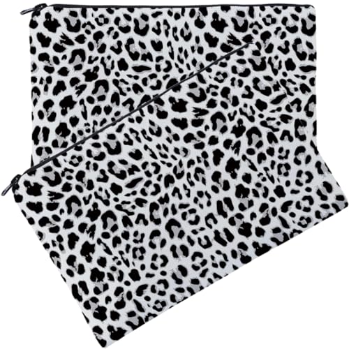 SAFIGLE 2stücke Leopard Kosmetiktasche Große Make-up-Tasche Für Damen Tragbare Reise-Make-up-Tasche Mit Reißverschluss Für Kosmetika Und Toilettenartikel Einfache Reinigung Und Langlebig von SAFIGLE