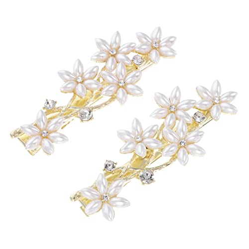 SAFIGLE 2stücke Perlenhaarspange Mit Strass Für Brautschmuck Hochzeitshaarspange Kopfschmuck Für Partys Zeremonien Hause Umweltfreundliches Material Langlebig Und Praktisch von SAFIGLE