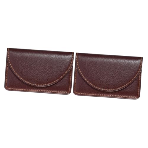 SAFIGLE 2stücke Pu Visitenkartenetui Praktische Kartenhalter Wallet Für Id Und Kreditkarten Schützt Ihre Visitenkarten Elegantes Design Braun Für Geschäftsleute Und Profis von SAFIGLE