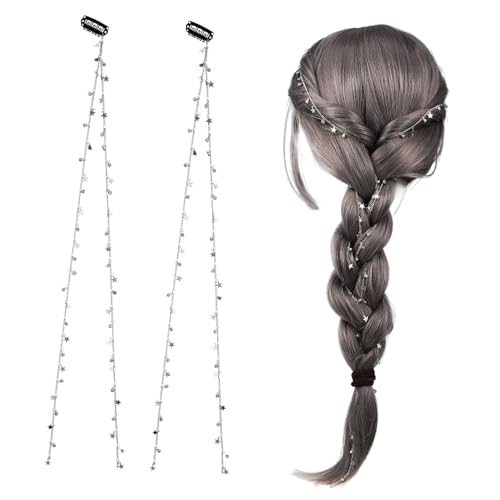 SAFIGLE 2stücke Stern-haarketten Haarschmuck Für Zöpfe Haarverlängerung Haarstyling-tool Für Teenager-mädchen Aus Leicht Zu Tragen Modisch Und Kreativ von SAFIGLE